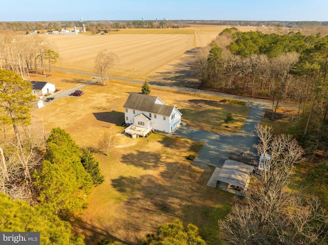 bird's eye view featuring a rural view