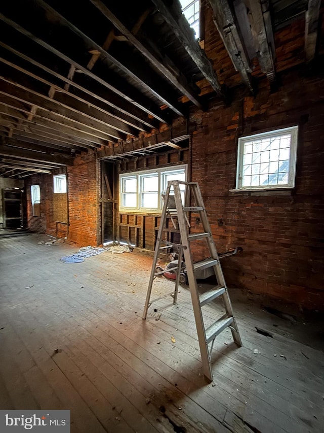 miscellaneous room with wood-type flooring and a wealth of natural light