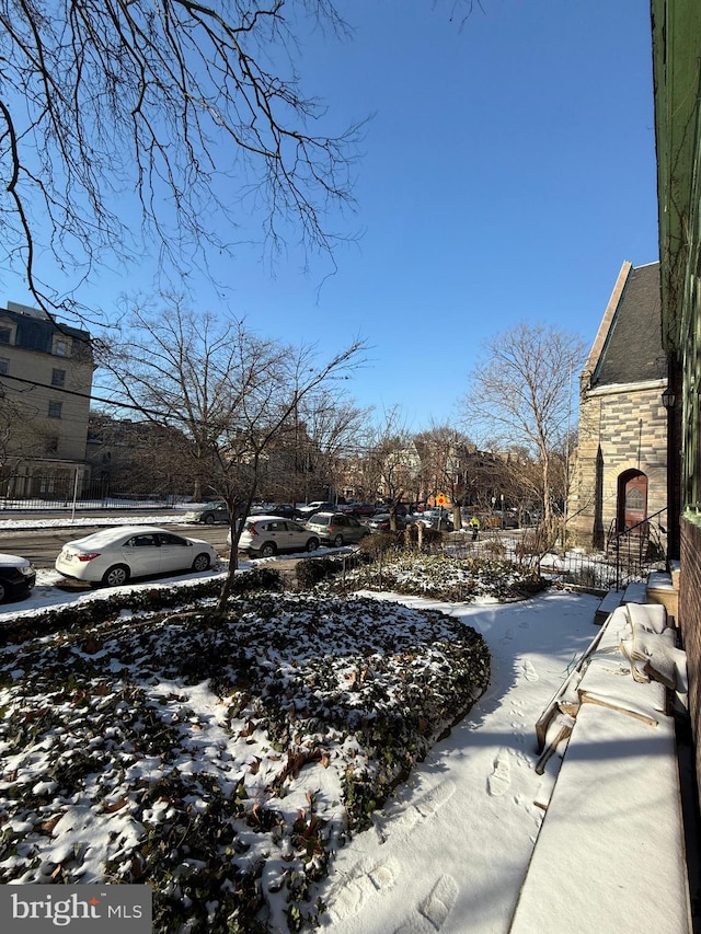 view of snowy yard