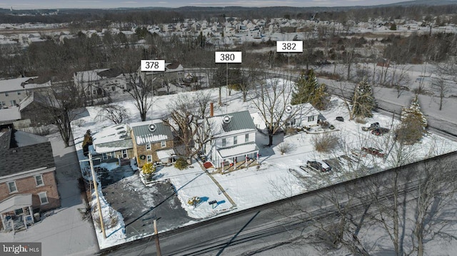 view of snowy aerial view