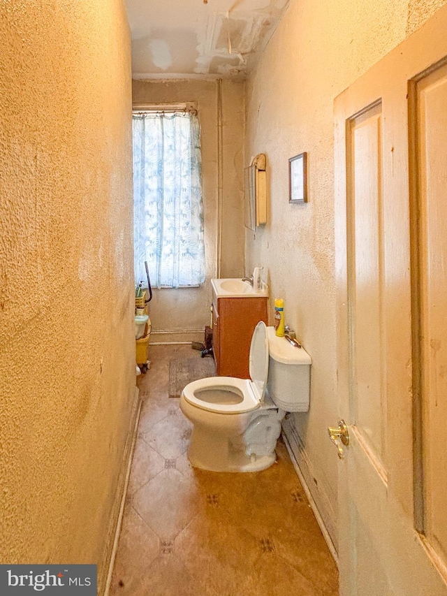 bathroom with toilet and vanity