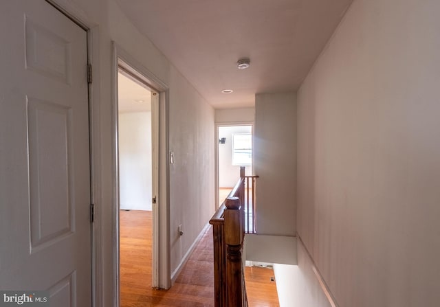 corridor featuring light wood-type flooring