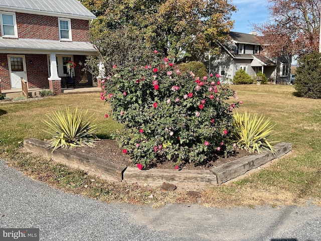 view of yard with a porch