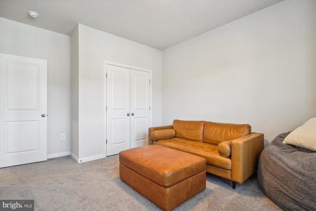 living room featuring carpet