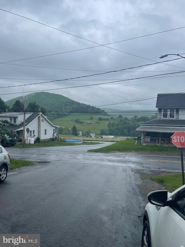 view of street with a mountain view