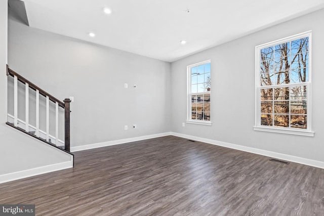 interior space featuring dark wood-type flooring