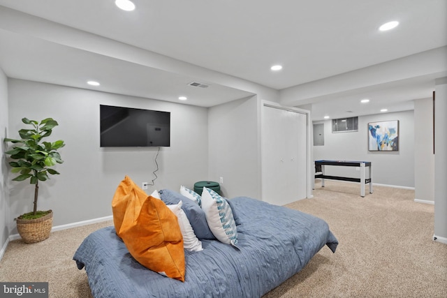 view of carpeted bedroom