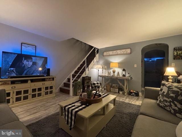 living room featuring hardwood / wood-style flooring