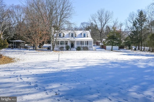 view of new england style home