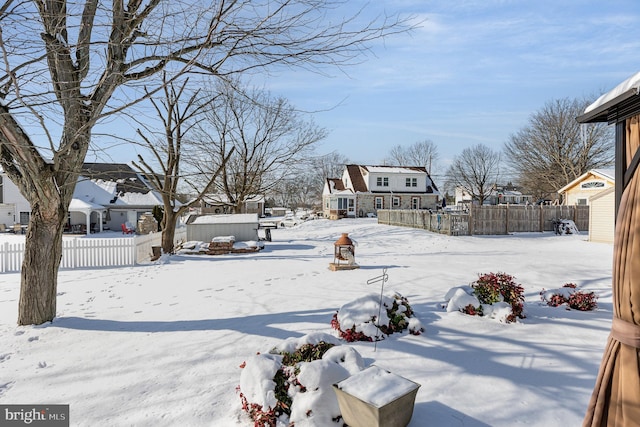 view of snowy yard