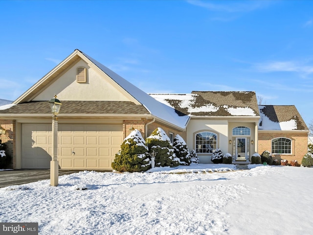 view of front property with a garage