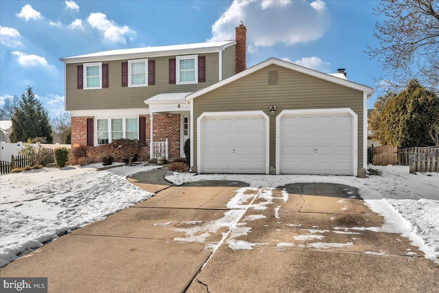 view of front facade featuring a garage