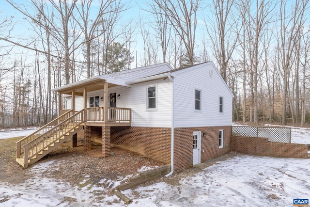 exterior space with covered porch