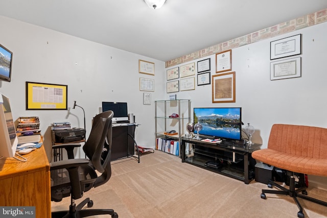 home office with carpet