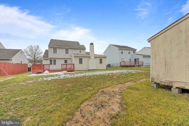 view of yard featuring a deck