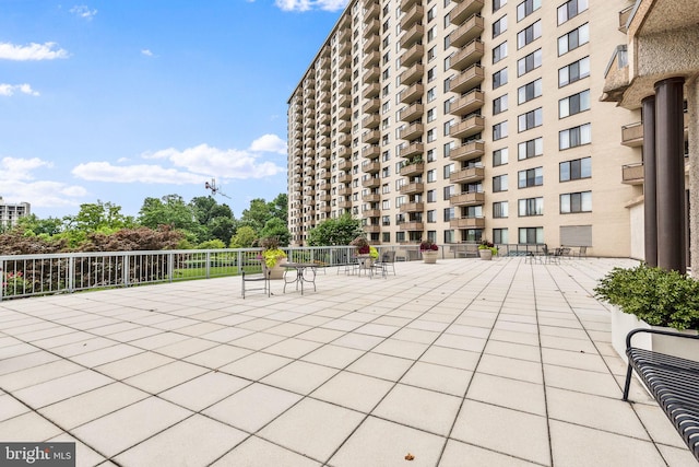 view of community with a patio area