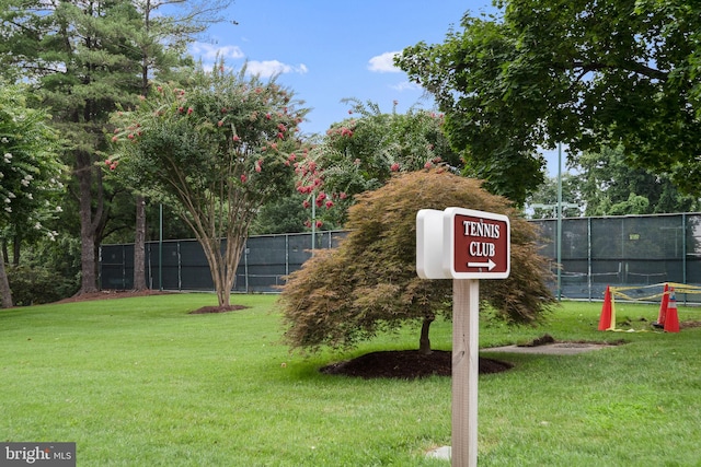 view of community with a lawn