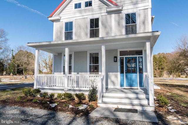 view of front of home with covered porch