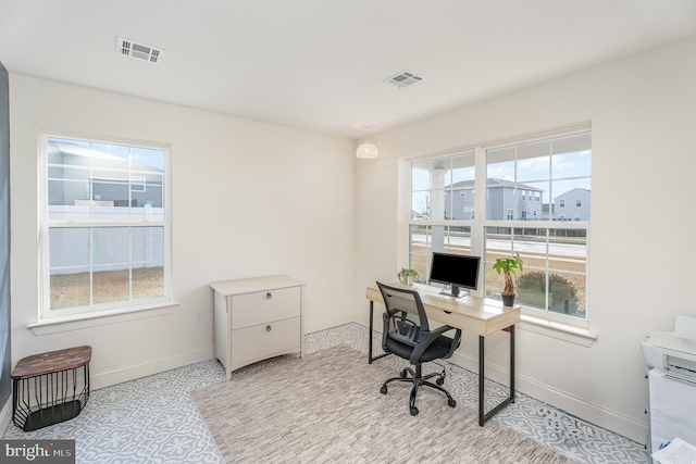 office area with a wealth of natural light