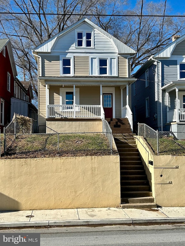 front of property featuring a porch