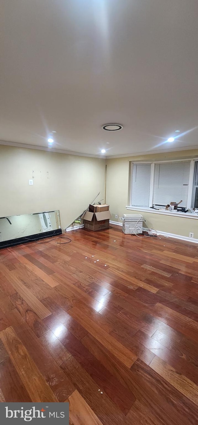 spare room featuring wood-type flooring