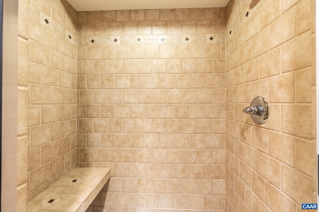 bathroom featuring tiled shower