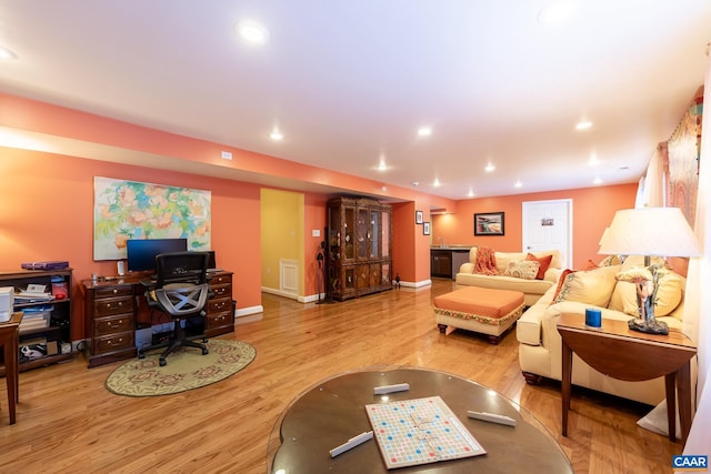 living room featuring hardwood / wood-style flooring