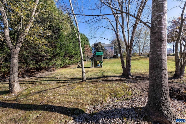 view of yard featuring a playground