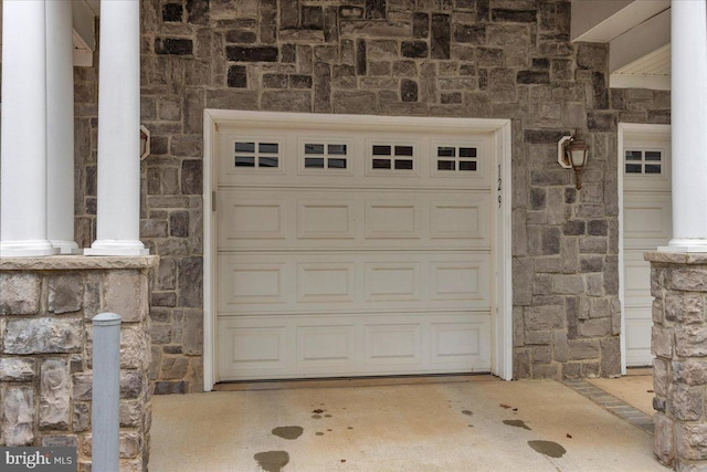 view of garage