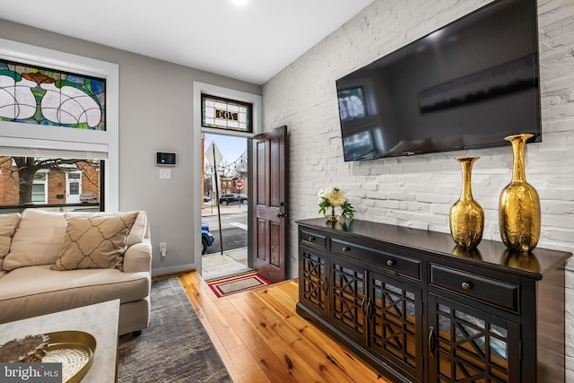 living room featuring wood-type flooring