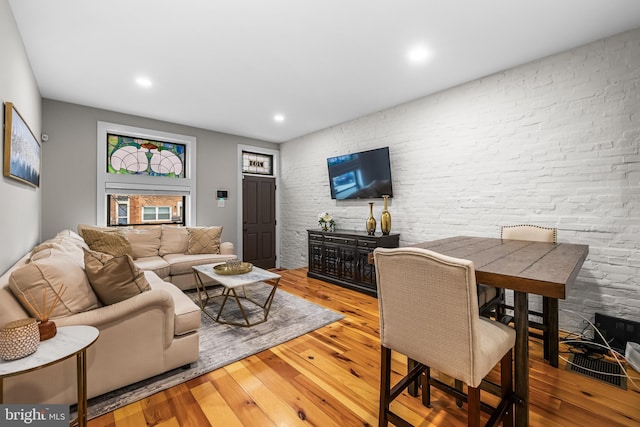 living room with wood-type flooring