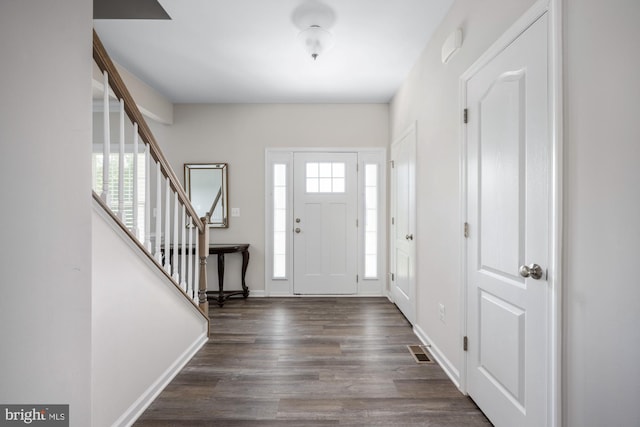 foyer featuring dark hardwood / wood-style flooring