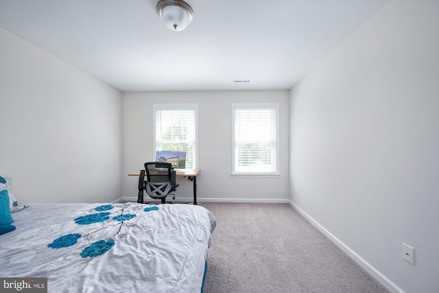 bedroom with carpet