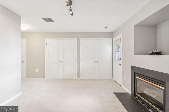 interior space featuring carpet flooring