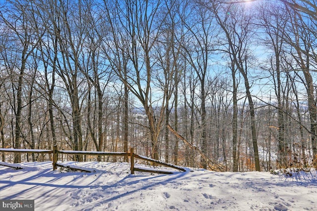 view of snow covered deck