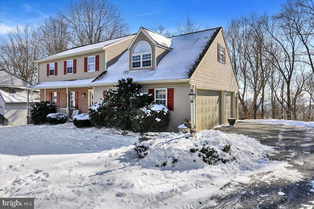 view of front facade with a garage