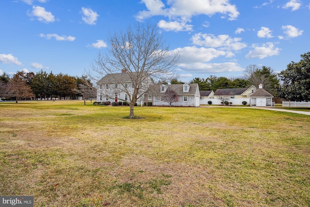 view of front of home with a front yard