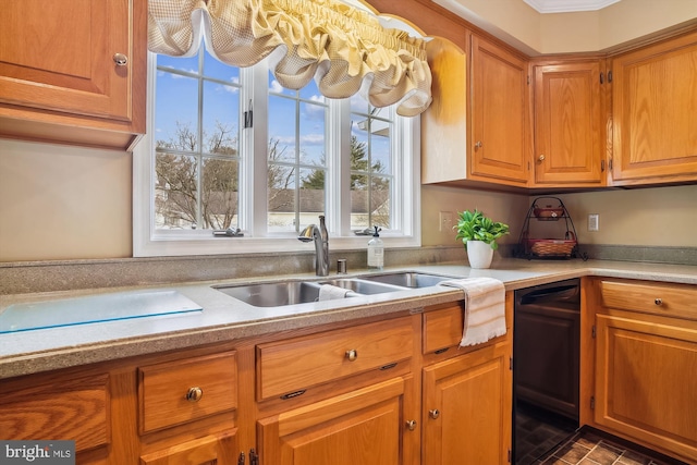 kitchen featuring sink and black dishwasher