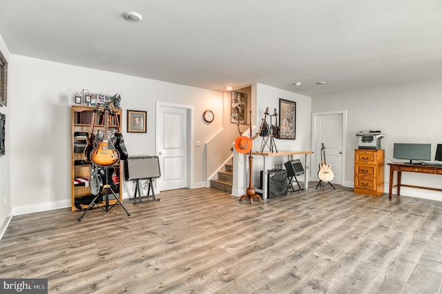 misc room featuring light hardwood / wood-style flooring