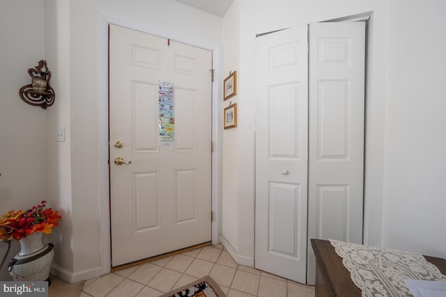 view of tiled foyer