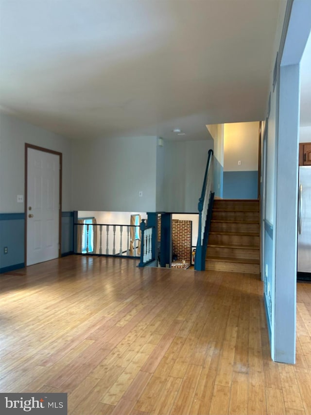 interior space with light hardwood / wood-style flooring