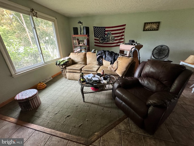 1941 Cedar Dr, Spring Grove, PA 17362 - living room featuring a textured ceiling and baseboards