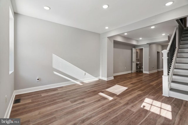 interior space featuring dark wood-type flooring