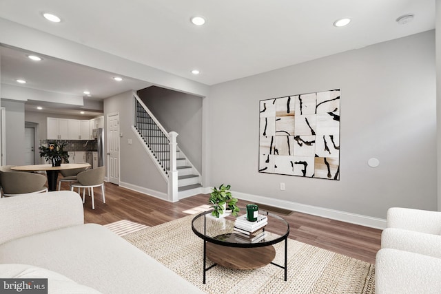 living room featuring hardwood / wood-style floors