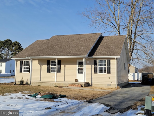 view of front of property with a porch