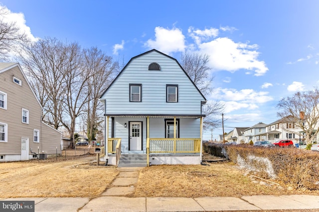 view of front of home with a porch