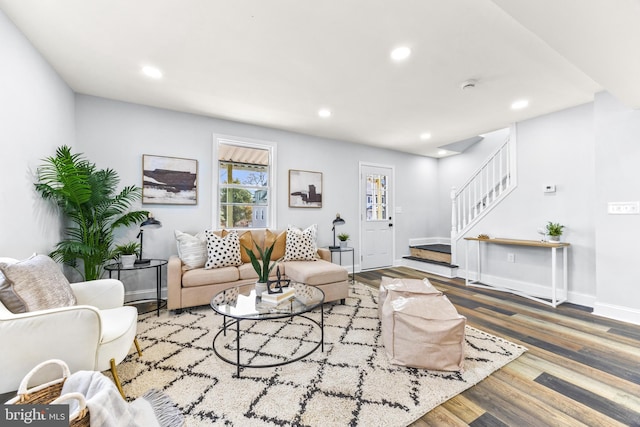 living room featuring hardwood / wood-style flooring