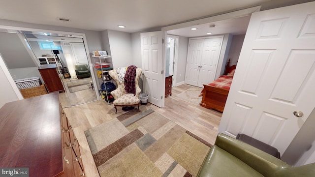 interior space with light wood-type flooring