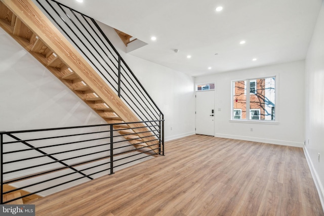 foyer entrance featuring light hardwood / wood-style floors