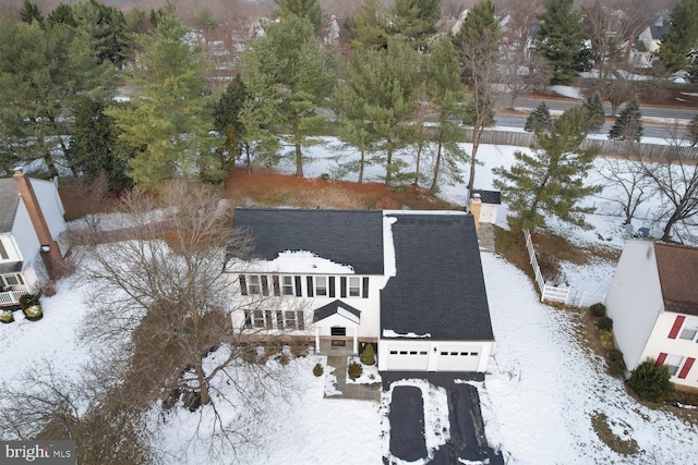 view of snowy aerial view